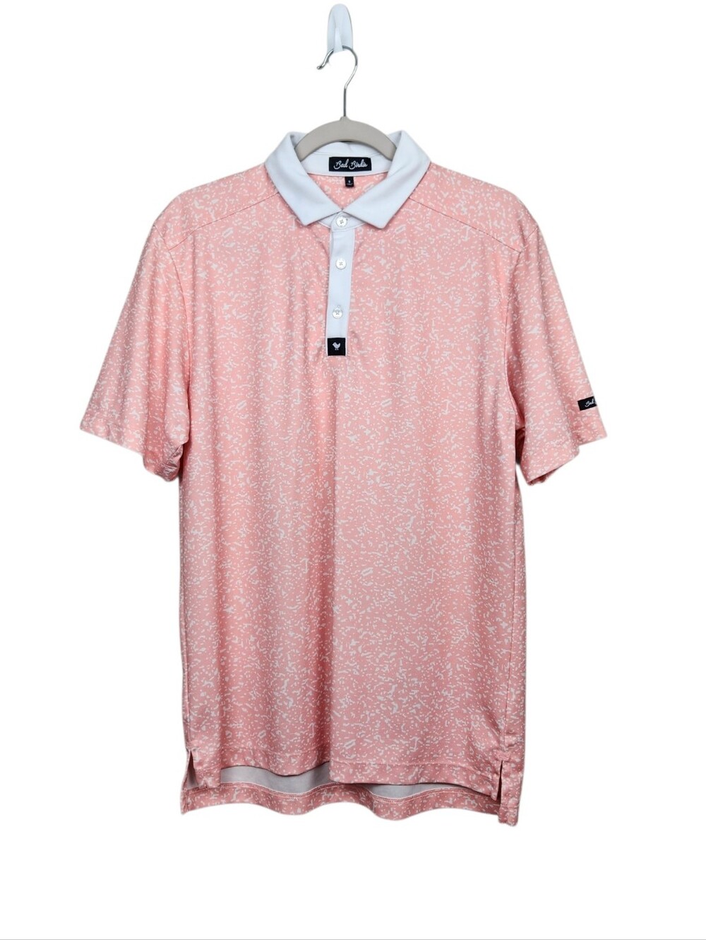 Bad Birdie C.R.E.A.M. Salmon Peach Speckle Golf Polo Athletic Sporty Mens Size M